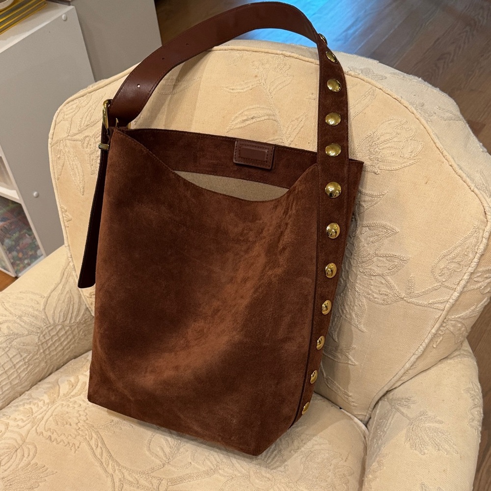 Madewell Essential Bucket Tote Bag with Gold Studs